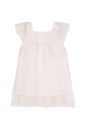 Set abito, coulotte e capellino bianco con finiture in pizzo CHLOÉ KIDS | C20935117
